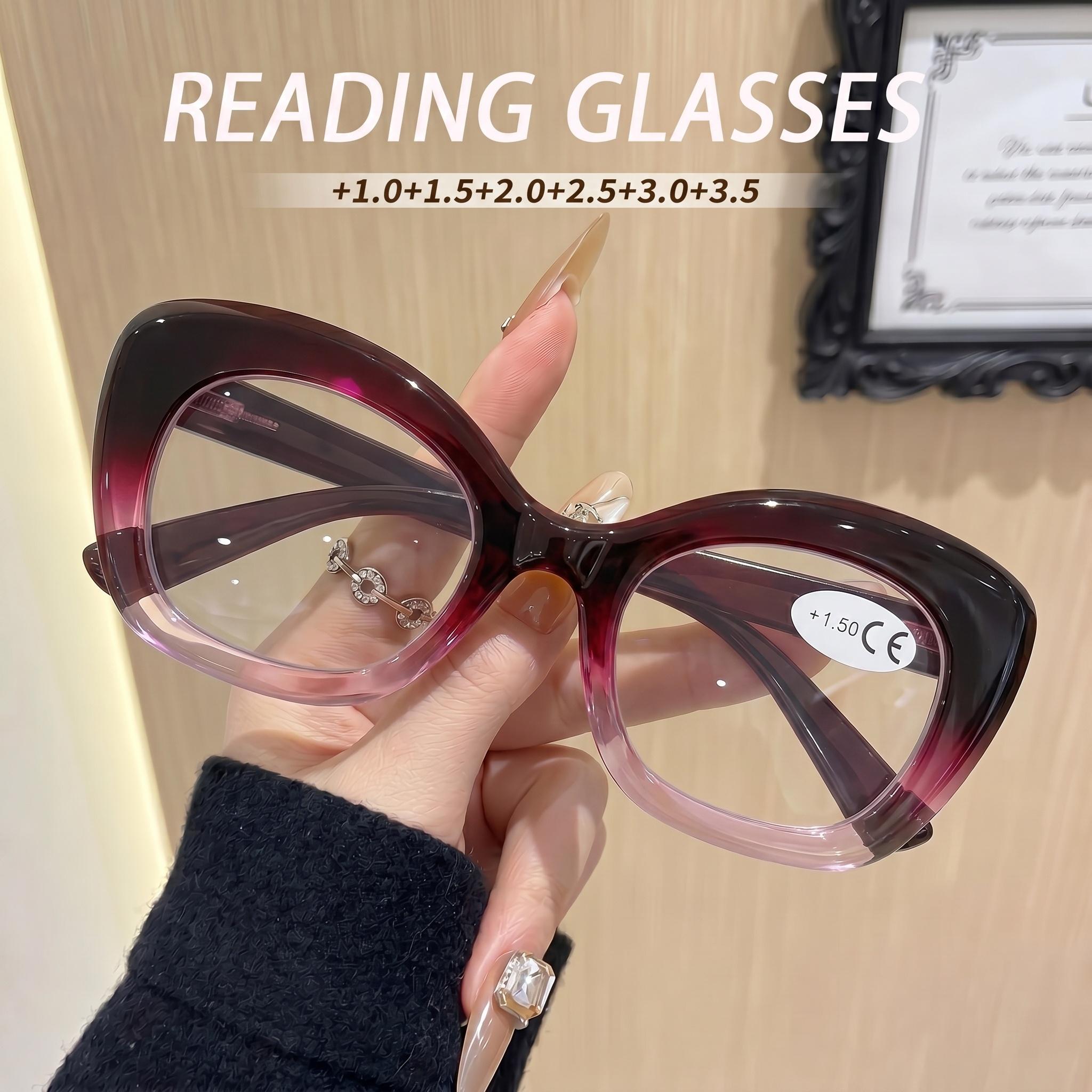Gigula New Large Frame Reading Glasses for Seniors, Adjustable Prescription, Vintage Tortoise Shell Oval Frame, Includes Velvet Case and Storage Box