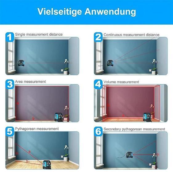 2 in 1 Digital Laser 5m Tape Measure with LCD Display, Self-Locking Device, 40m, 50m, 60m Measuring Options, Work Equipment for Men