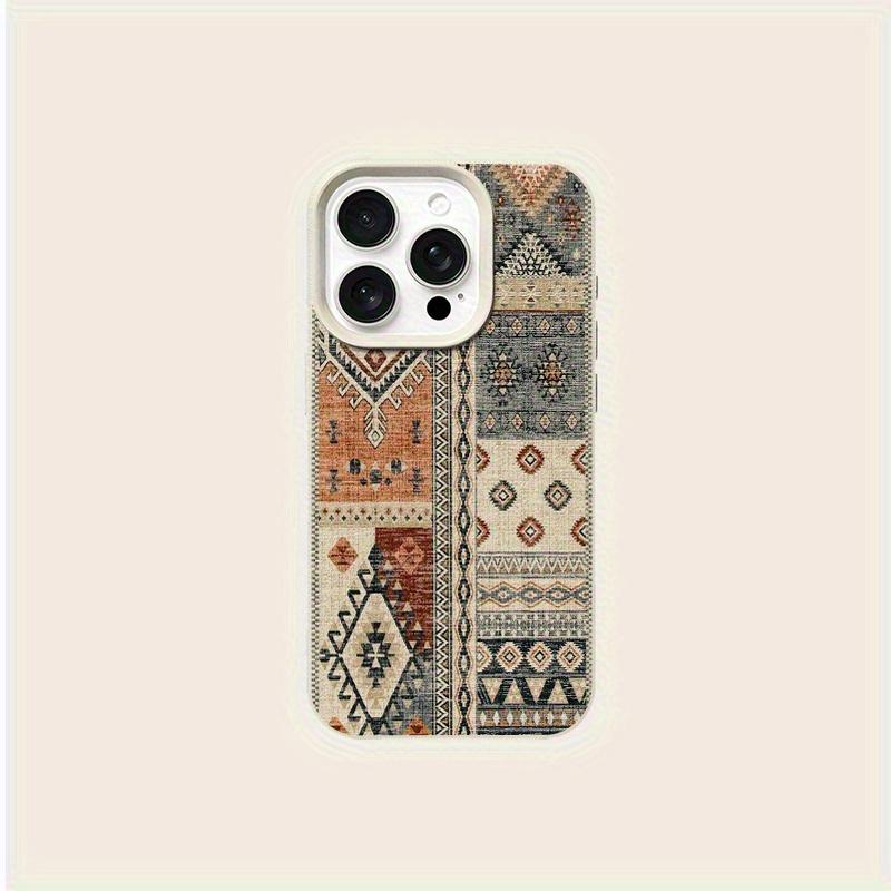 Vintage Plaid Pattern Durable Shockproof Protective Case for iPhone 16/17 Pro Max 14 16 Plus 15 13 Pro 12 11, High Aesthetic Protection Cover Accessories