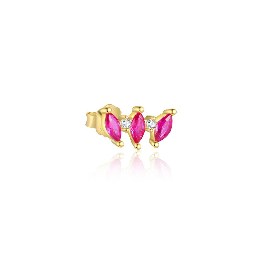 Tarnish Resistant S925 Sterling Silver Heart Shaped Earrings for Women with Colorful Zirconia Studs Delicate and Dainty Sweet Elegant Earring Set Gift