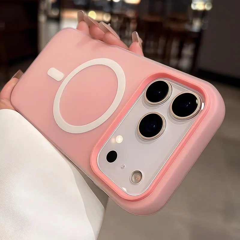 Frosted Jelly Color Shockproof Magnetic Phone Case for iPhone 18 Pro Max 17 16 Pro Max - Sturdy Hard Case with Anti-Drop Lens Protection, Mobile Accessories for Handheld Devices