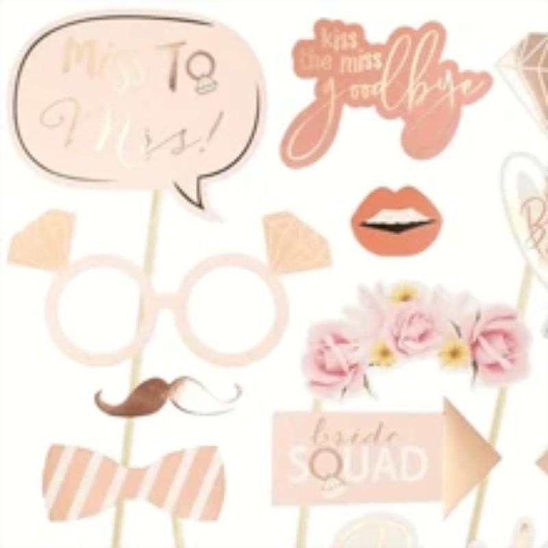 25-Piece Fun Creative Photo Props Set, Perfect for Weddings, Engagements, Singles Parties, Ideal for Brides, Adds Festive Atmosphere