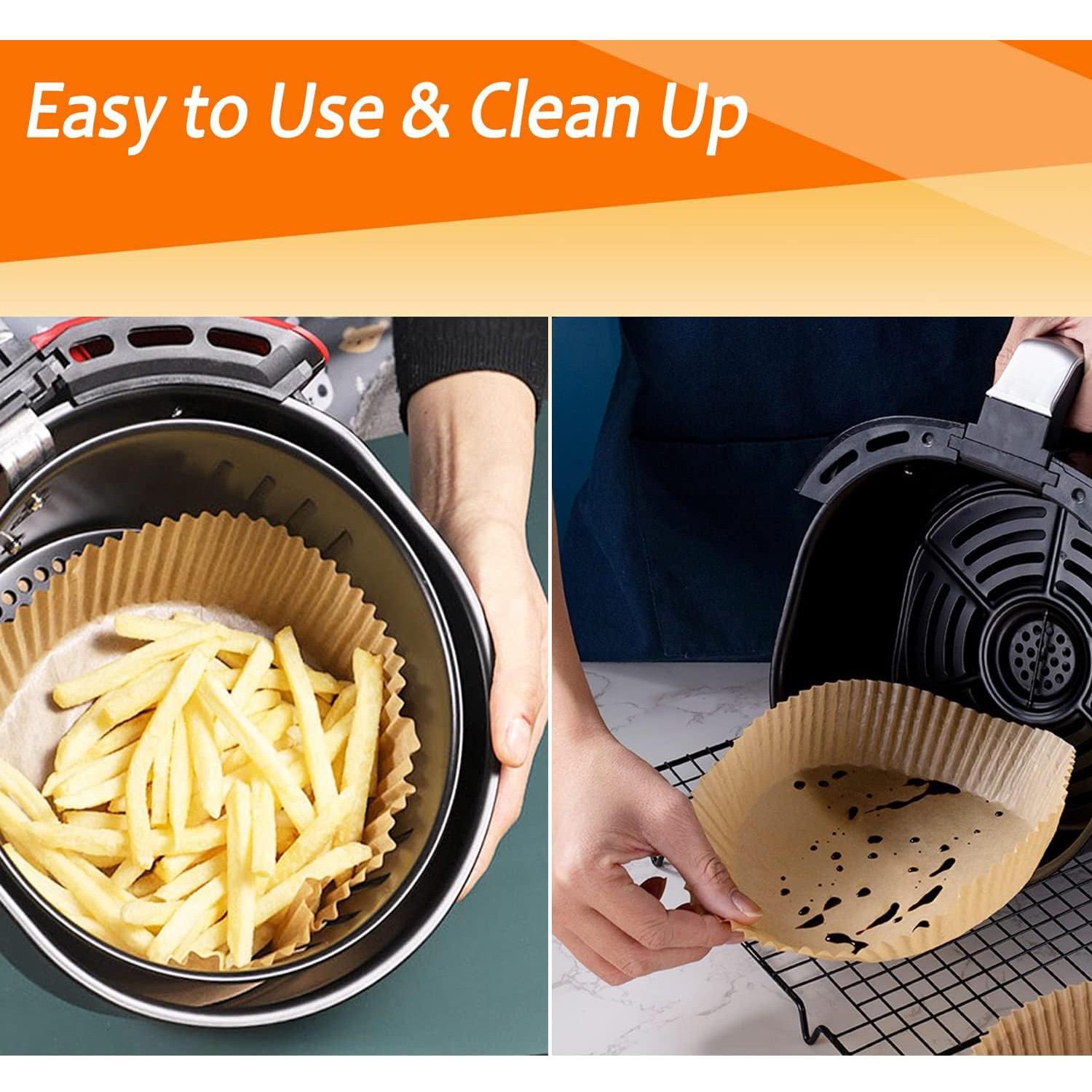 Air Fryer Disposable Paper Liners - 100Pcs 7.8In Square Parchment Paper Non-Stick Airfryer Basket Liners for Steamer Microwave Oven, Deep Fryer Parts & Accessories "STOP Scrubbing Your Air Fryer!