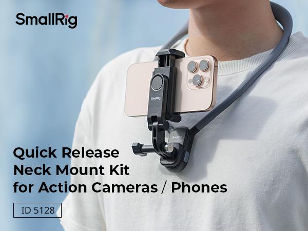 SmallRig Magnetic Neck Mount for Action Cameras & Phones, for iphone17 Pro/MAX,Comfortable POV Shooting Support with Universal 2-Prong Adapter and Phone Holder, 5128