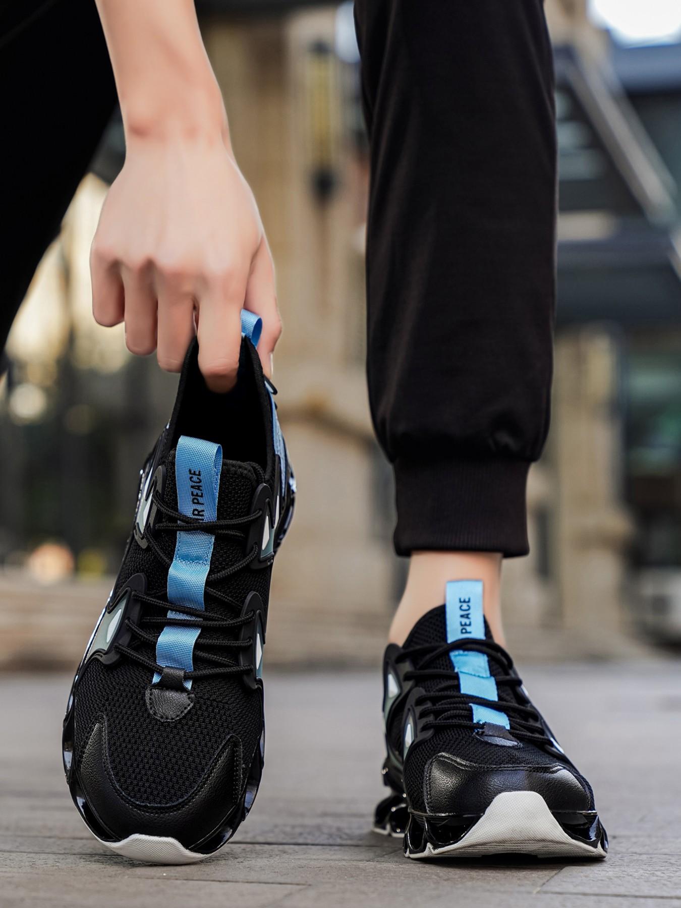 Future Mech Style Dad Shoes, Breathable Mesh Sporty Sneakers, Men's Height-Boosting Shock Absorbing Casual Shoes, Student Streetwear Trendy Shoes