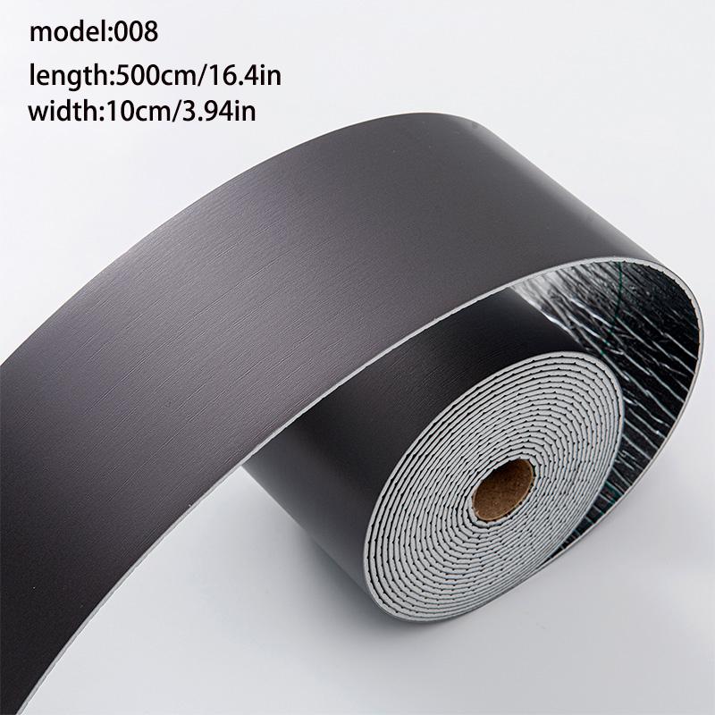 2 Rolls Self-Adhesive Baseboard Trim, Waterproof Moisture-Resistant No Drill Wall Corner Strip, Anti-Mold Floor Line Wallpaper for Kitchen Bathroom Living Room