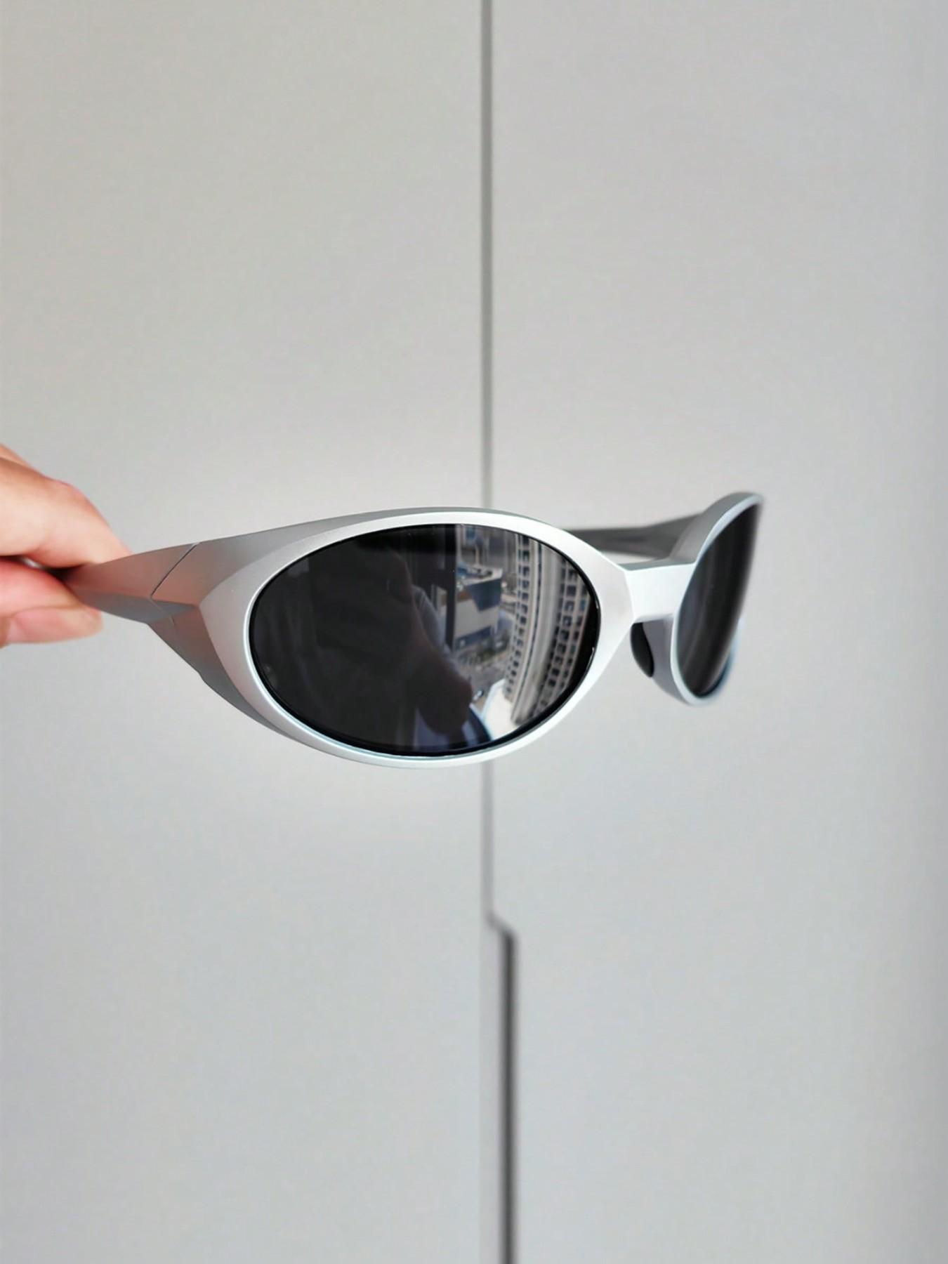 New Retro SILVER Y2K Hollow Sun Glasses uxury Outdoor Beach Shades, NEW Y2K Silver Color Hiking Snow Sports Fashion Glasses, Unisex  main image 2