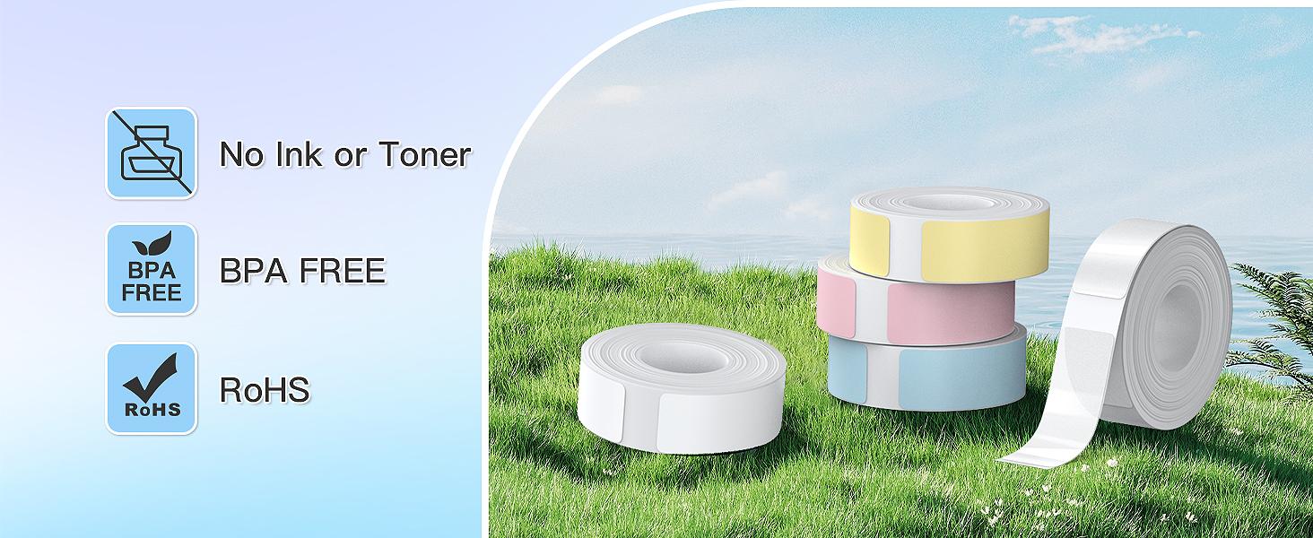 Genuine P31S and P21 Printer Label Maker Tape, Adapted Label Print Paper, 14x40mm(0.59"x1.57"),180 Tapes/Roll