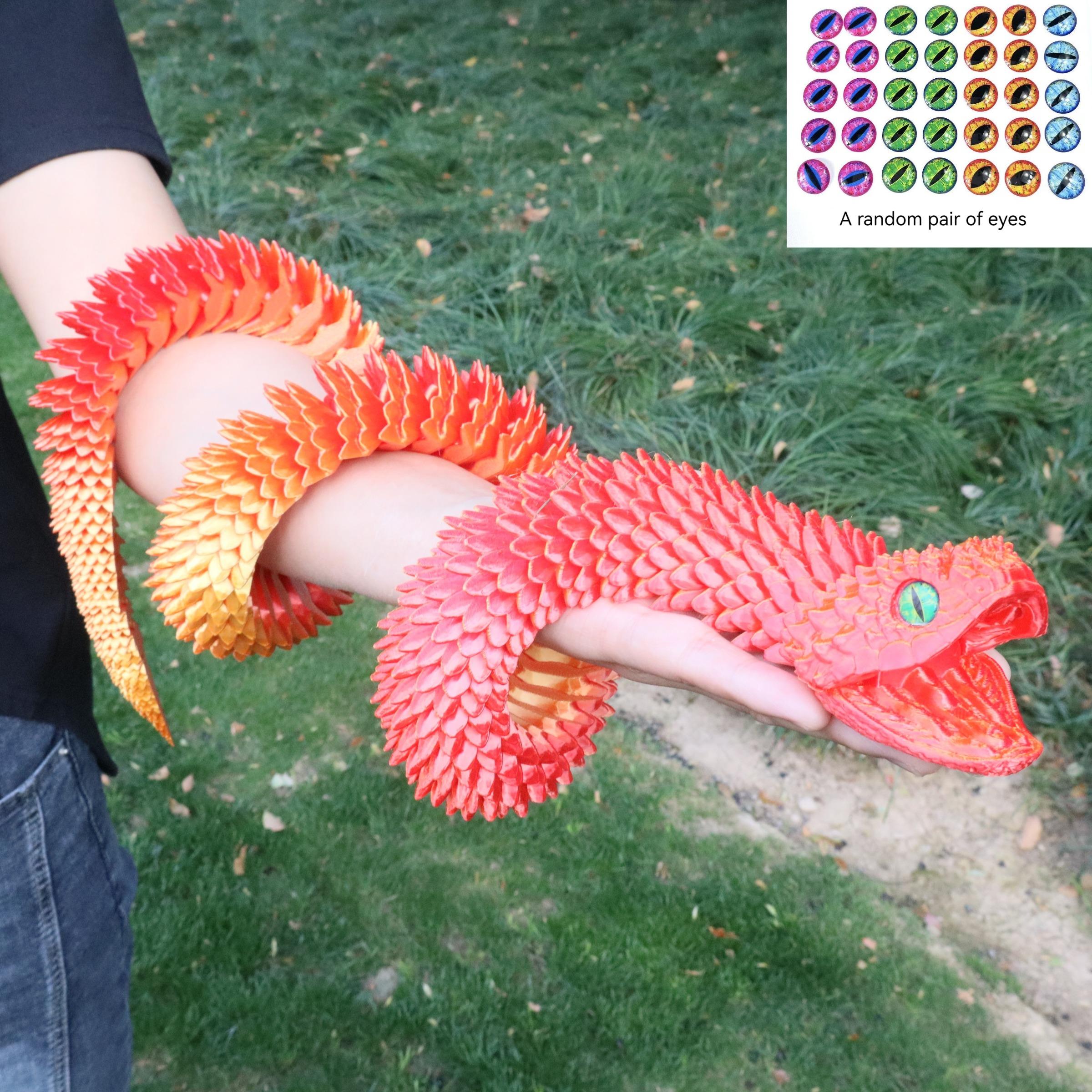 3D Printed Python Model 110cm/43.31inch, Creative Snake Decoration with Realistic Eyes, Home Decor, Creative Modern Decoration, Indoor Outdoor Use, Lifelike Design, Interior Decoration Accessories