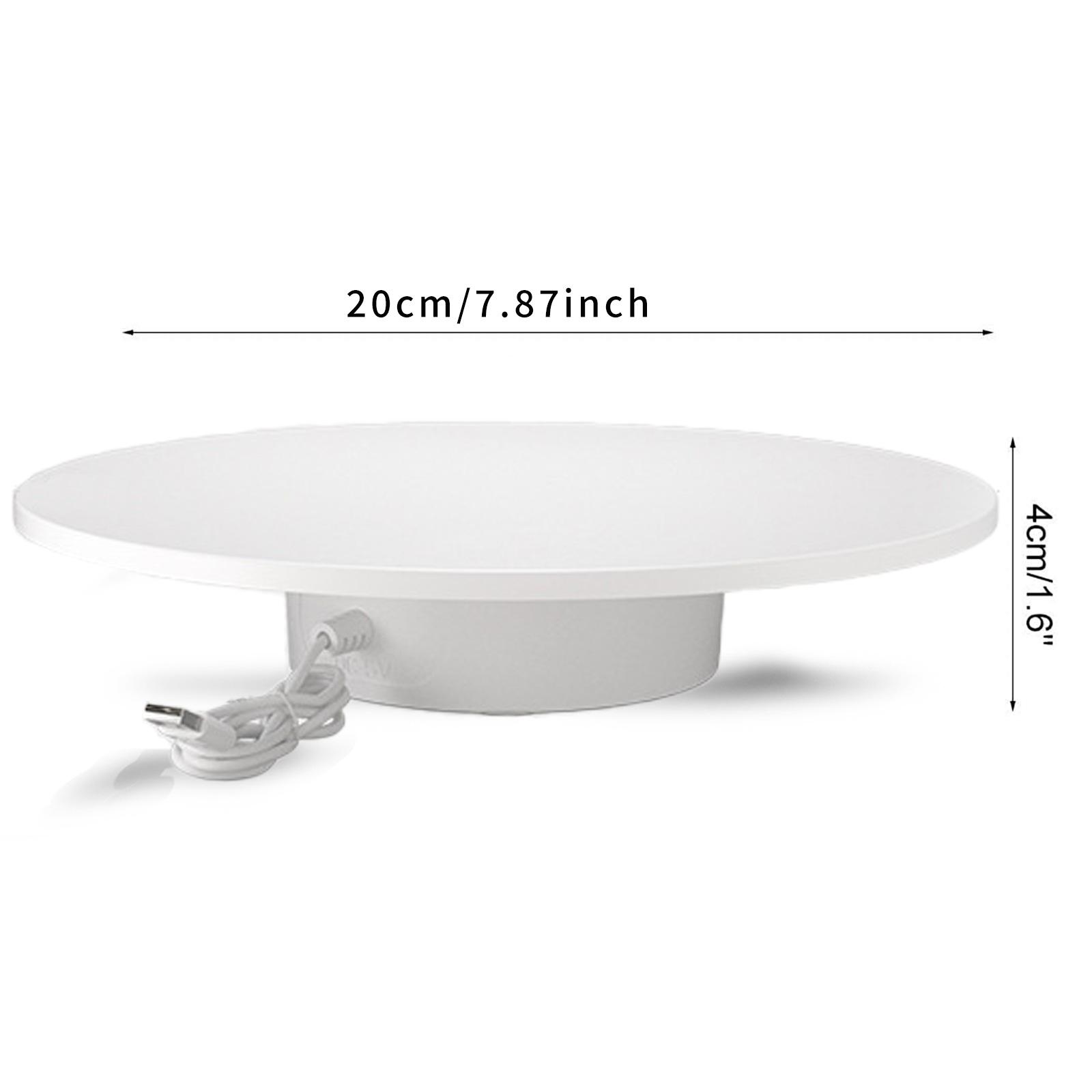 2Pcs 6 Inch 8 Inch The 360° electric rotating display stand, Display Holder, has a diameter of 15 CM 20 CM, The USB electric rotating table rotates clockwise and is suitable for jewelry, lipstick, watches, photography, figurines, live streaming