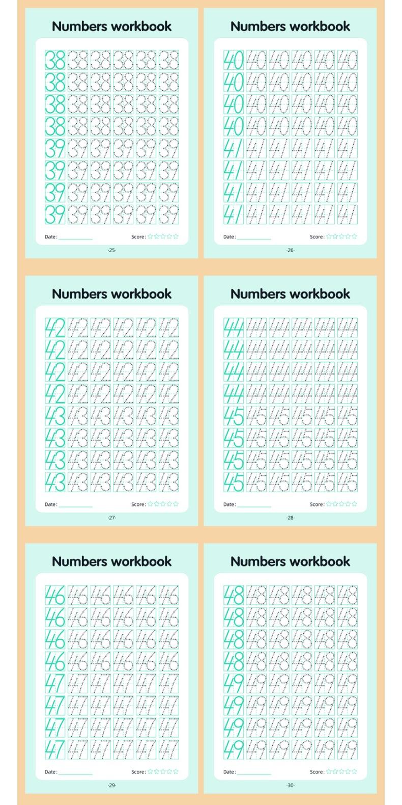 48-Page Children'S Writing Practice, Number 0-100 Practice Book And Tracing Book, Kindergarten Pen Control Practice Book, Home And School Learning Workbook, Learning Materials, Tracing Preschool Books, Visual Learning Tools