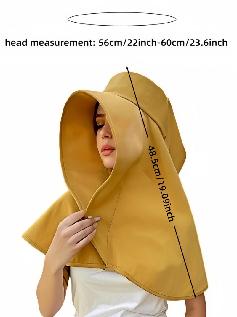 Women's Solid Color Wide Brim Lightweight Sun Hat, Casual Outdoor Sun Protection Hat for Women & Girls, Fashion Accessories for Daily Wear