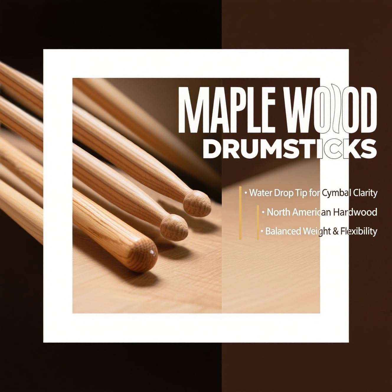 5A Drum Sticks Maple Drumsticks (Two pair)
