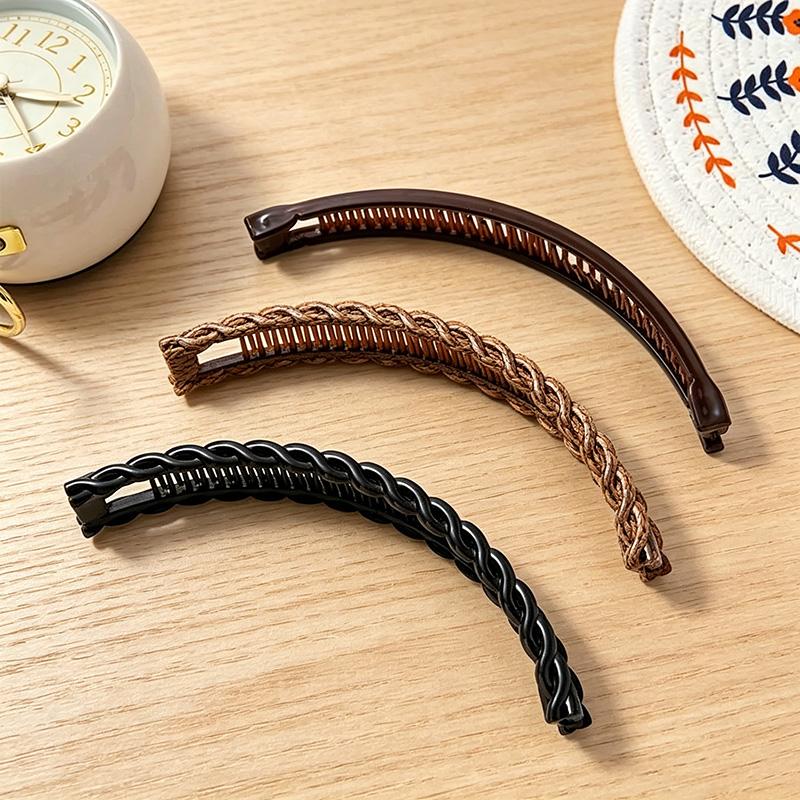 3-Pack Large Banana Hair Clips for Women - Extra Strong Non-Slip Clips for Thick Curly/Wavy Hair, Vintage Tooth Clips - Heavy-Duty Hair Accessories for Updos, Ponytails, and Buns - Perfect Valentine's/Mother's Day Gift, Wave Design
