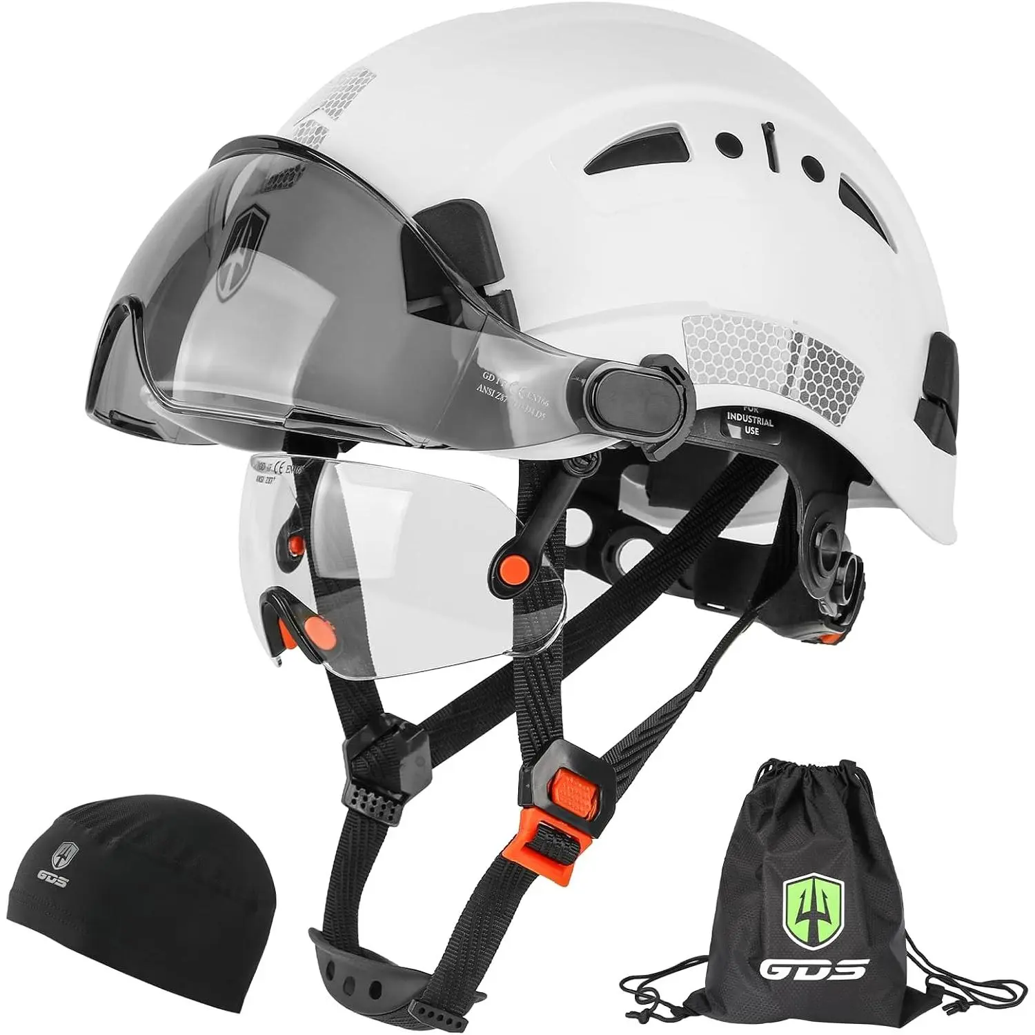 White with Clear built-in visor and Smoke outside 
