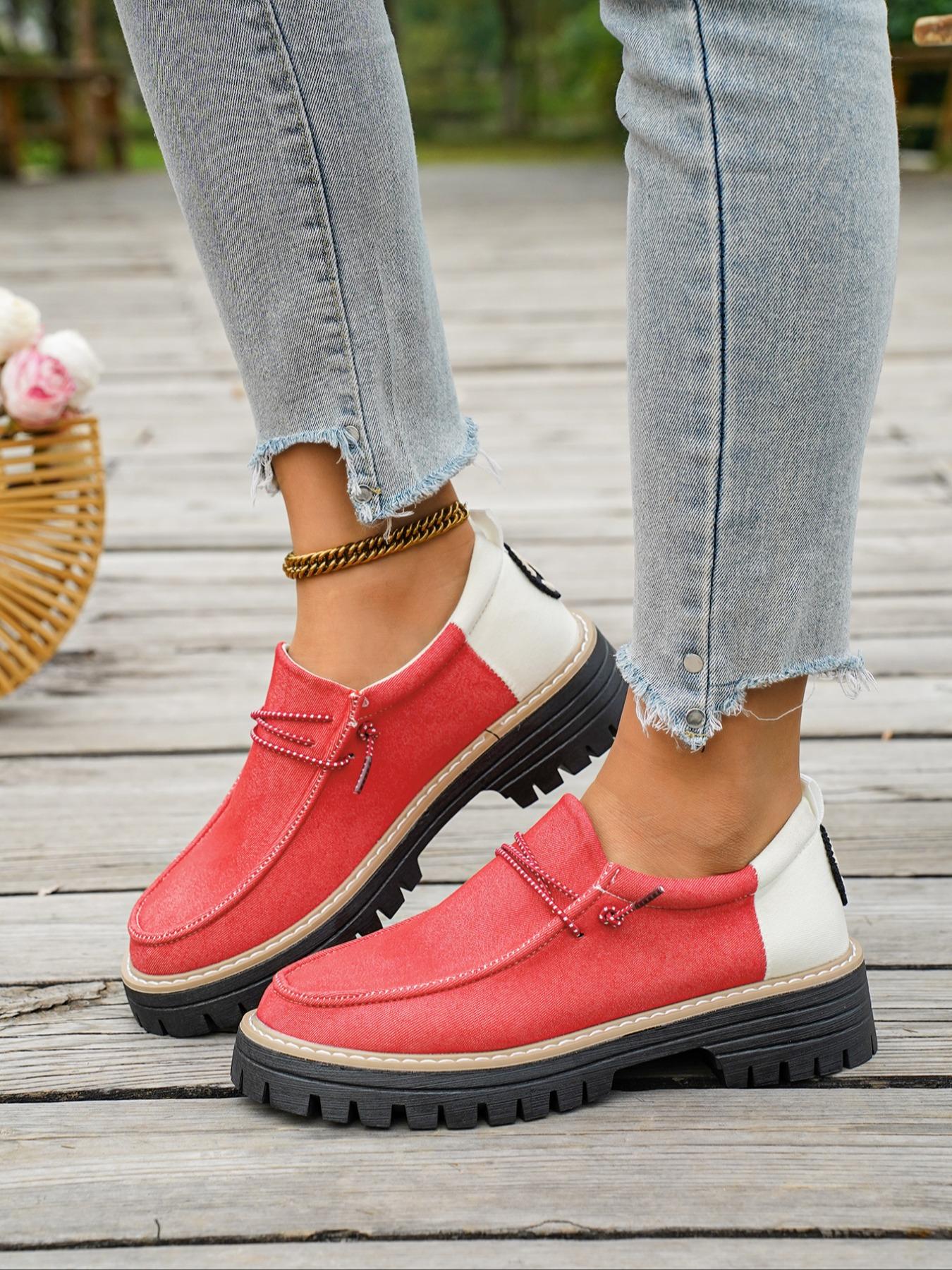 Women's Retro Casual Slip On Canvas Shoes, Fall & Winter New Fashion Sneakers, Large Size Comfortable Walking Footwear for Daily Wear