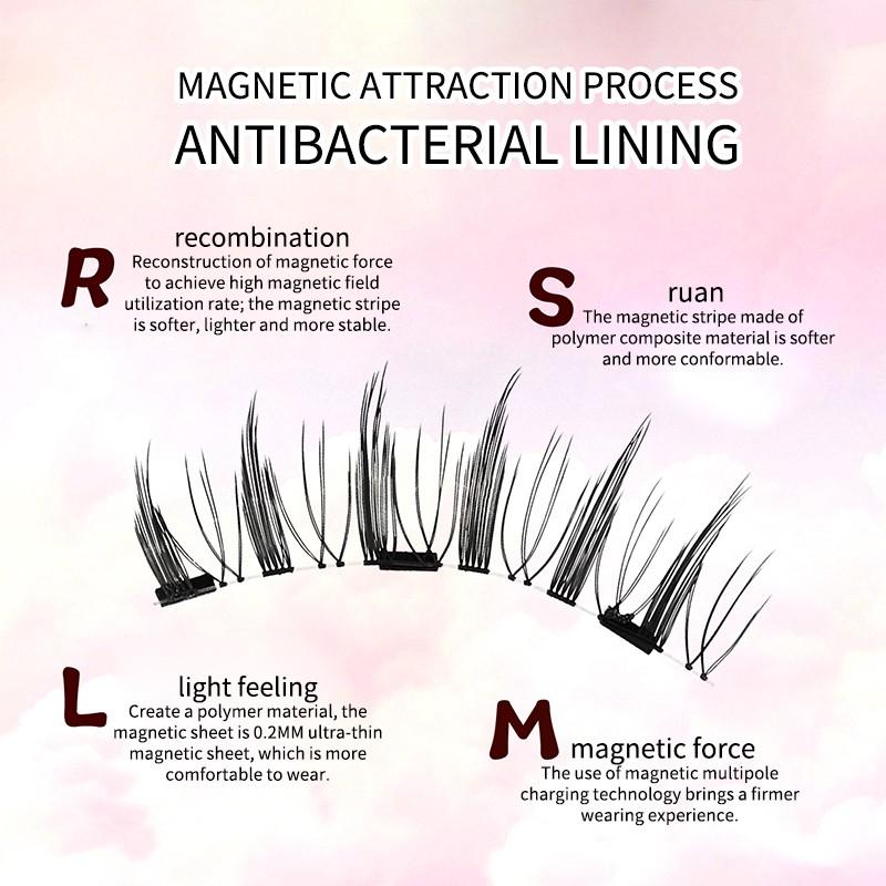 Bqi Magnetic False Eyelashes Natural Look, Quick Adhesion, Invisible Wear, All-In-One Box, Magnetic Fake Lashes for Everyday Use