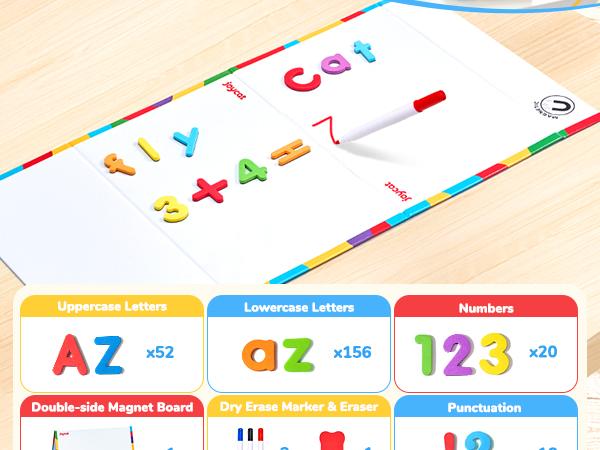 JoyCat Classroom Magnetic Letters Kit 234 Pcs with Double, Foam Alphabet Letters for Preschool Learning, Fridge ABC Education Toys, Educational Tools JoyCat Classroom Magnetic Letters Kit 234 Pcs with Double, Foam Alphabet Letters for Preschool Learning, Fridge ABC Education Toys, Educational Tools