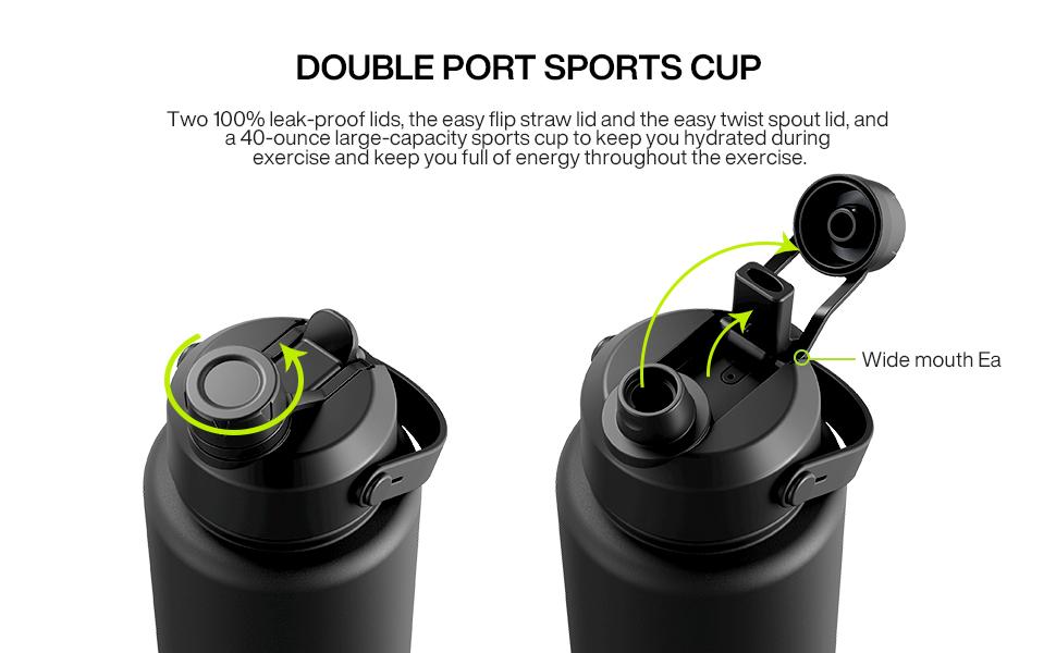 POWCAN 26oz-40oz InsulatedWater Bottle,Hot Water Mug,with 2-in-1 Straw japanese water bottle Spout LidKeep Cold 24H,Leak-Proof, BPA-Free, DoubleWall Stainless Steel Water Bottle for Sports, Gym,Travel, School Tumbler Drinkware