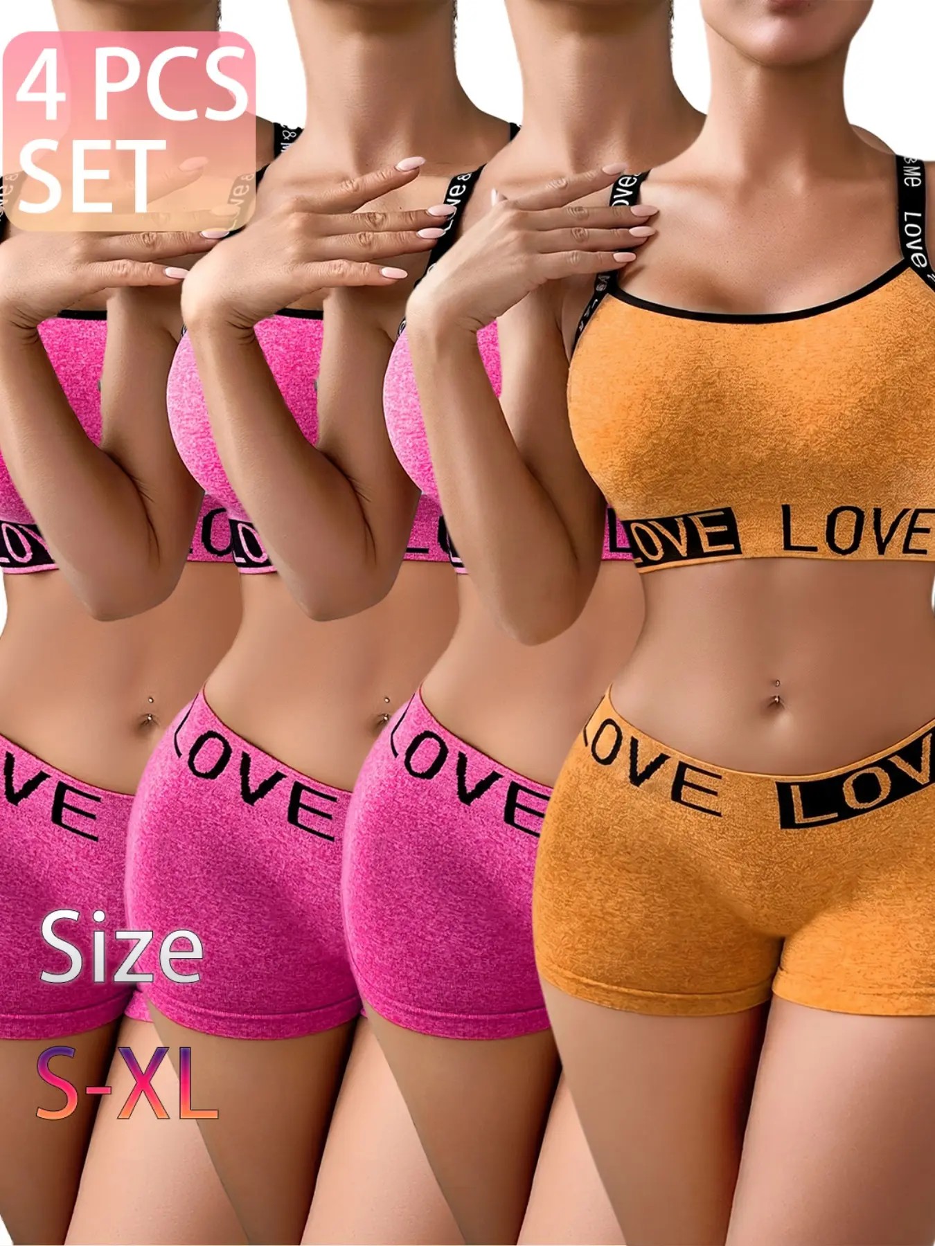 3 pink, 1 yellow