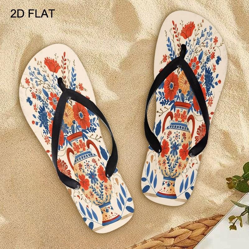 2026 Summer New Women'S Sandals, Open-Toe, Flat Heel, Folk-Art Floral Design, Available in Various Colors And Sizes, Perfect for Mother'S Day, Easter, Holiday Gifts, Year-Round Fashion Footwear, Women Shoes
