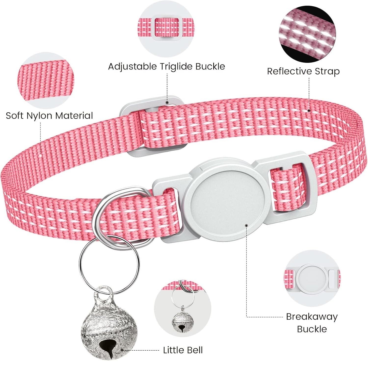 1PC Breakaway Cat Collar, 3-Thread Reflective Pet Collar with Bell, Adjustable Anti-Choke for Kittens & Small Dogs