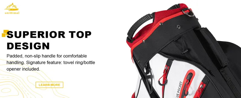 UNIHIMAL Golf Cart Bag, 15 Way Organizer Divider Top and Multiple Pockets, Golf Bag for Men and Women with Comfortable Handles and Rain Cover