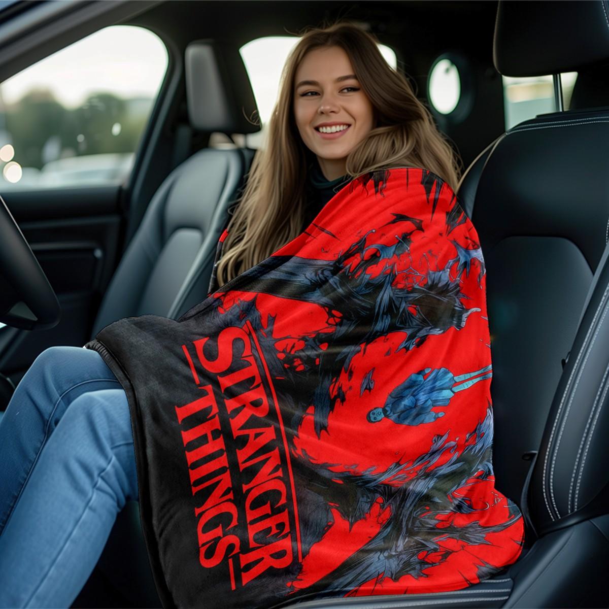 タ*ー様 玲*様 Stranger Things Blanket タオルケット Stranger Things Demogorgon Fleece Blanket with Design, Soft