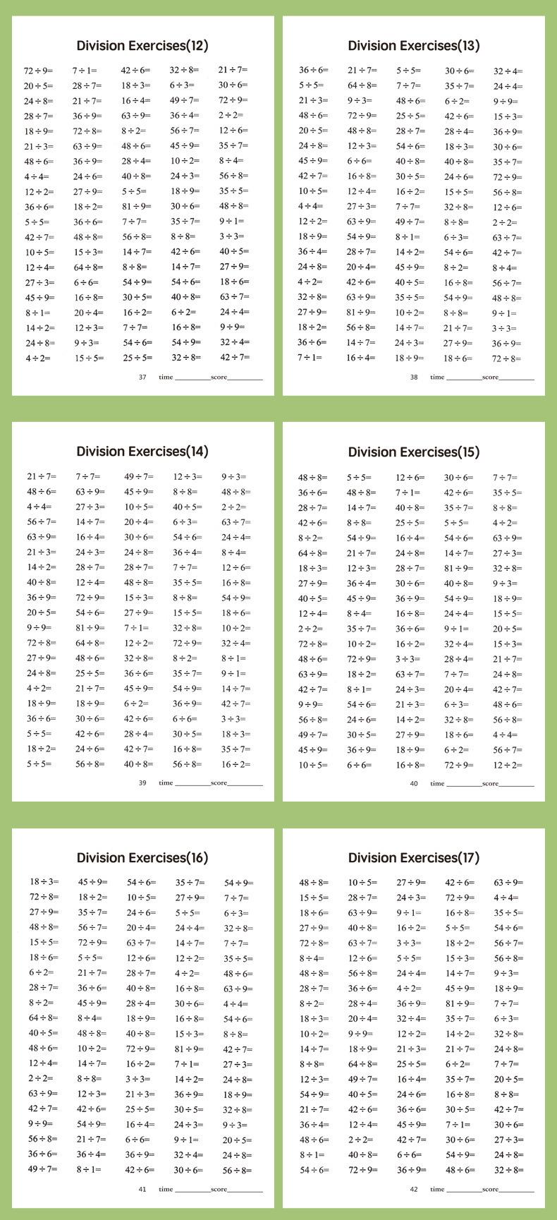 A workbook, Math learning book, designed for children to practice math problems, focusing on nine-nine multiplication in multiplication and division, handwritten math book enhances computational skills and promotes critical thinking