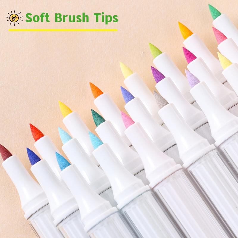 Acrylic Marker Pen Set, 126/72/54/36 Colors Soft Brush Acrylic Markers Set, Waterproof Pen, Soft Brush Nib for Glass Stone Metal Wood Plastic Paper, Acrylic Paint Pens