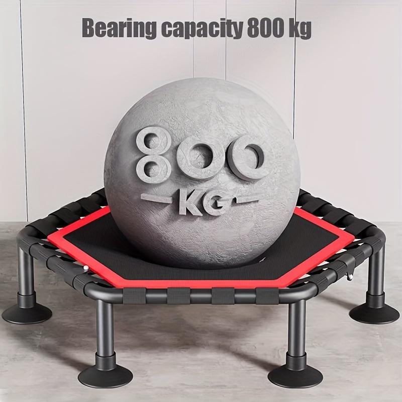 50 Inch Hexagonal Exercise Equipment Foldable Trampoline 400LB Capacity Adjustable Height for Home Gym