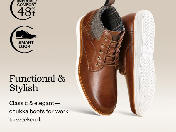 Bruno Marc [GRAND-HIGH] Men's Mid Top Chukka Sneaker Lace Up Dress Boot Walking Shoes SpringStatements