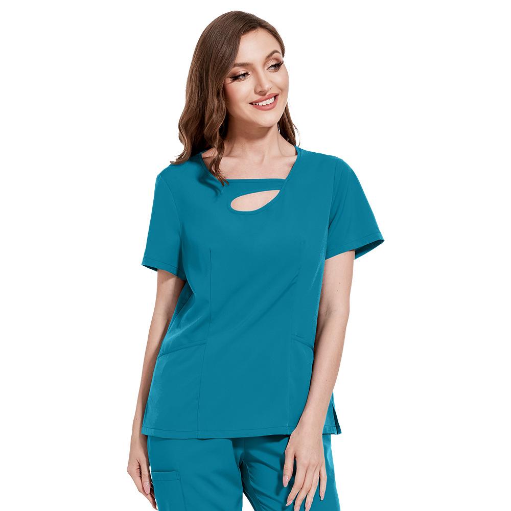 Frosted Set Doctor and Nurse Uniform Nursing Home and Beauty Salon Workwear Operating Room Outfit Frosted Texture, Skin-Friendly and Breathable Suitable for Daily Wear in Hospitals Nursing Homes Beauty Salons and Operating Rooms