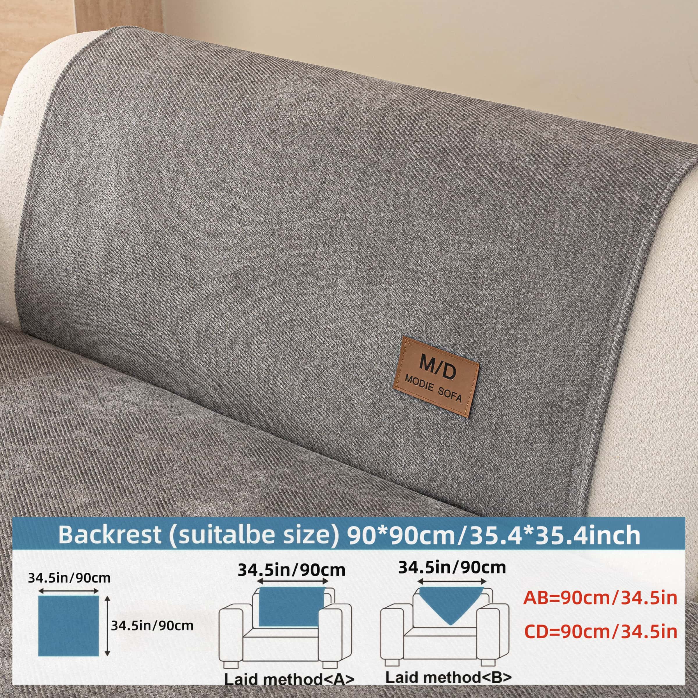 Solid Color Thick Couch Cover for Dogs and Cats, Non‑Slip Sofa Seat Protector Pad, Soft Pet‑Friendly Furniture Cover, Multiple Colors for 1/2/3/4 Seater Sofa, Sofa Slipcover, Removable Washable Covers