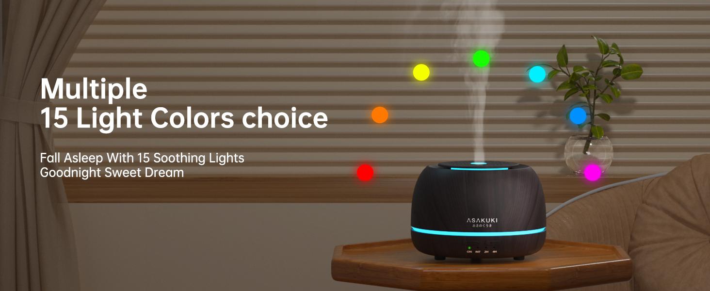 ASAKUKI Essential Oil Diffuser+10 Oil Set for Home&Office, Fragrance Aroma Humidifier, Night Light, Auto-Off Remote Control Freshener - 300ML Woody Flower Scented Perfume White Fall Home Decor