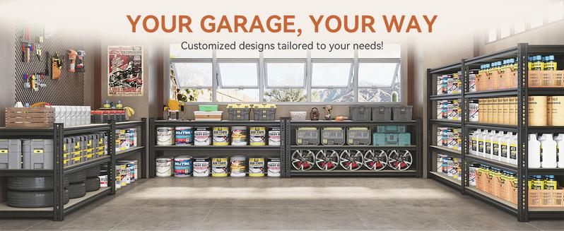 TryLazy 5-Tier Adjustable Metal Shelving Unit - Heavy Duty Storage Rack for Garage, Warehouse, Pantry, Kitchen Organizer