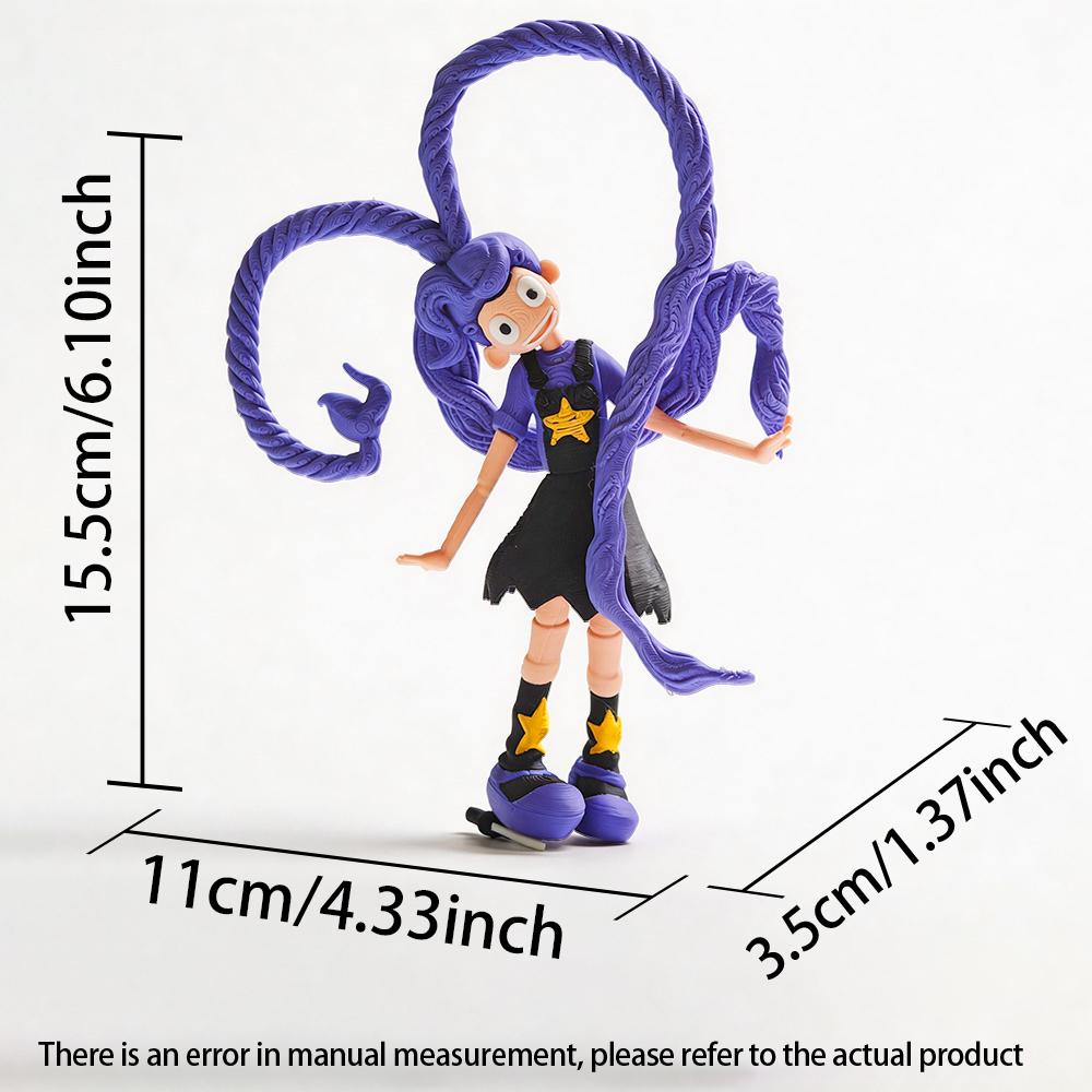 New 2026 Popular Horror Monster Game 3D Action Figures ,Creepy Purple-haired Twin-tailed Girl Model, Articulated Action Figure, Must-have Collectible for Horror Game Lovers, home decorations