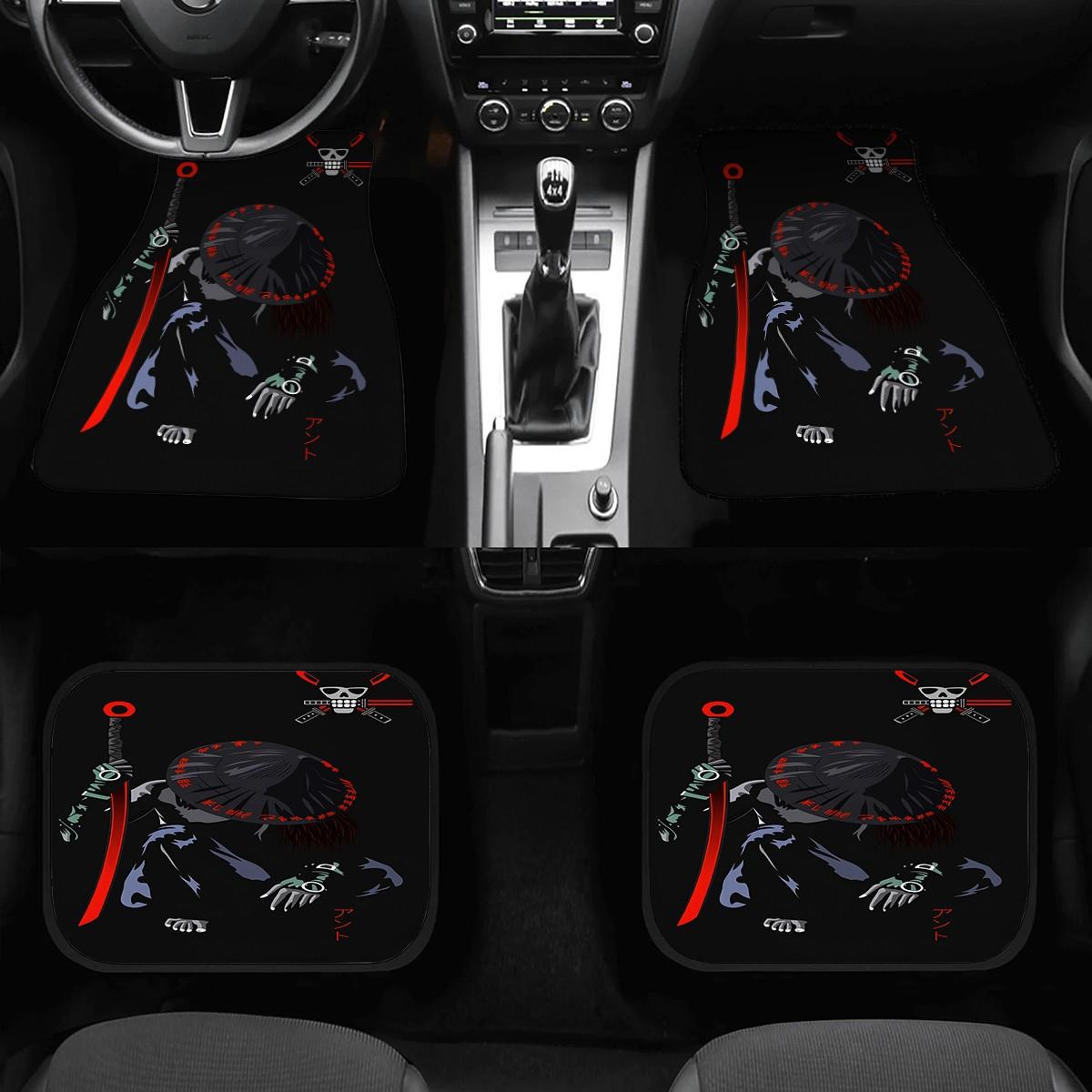 4-Piece Warrior Car Mat Set, All-Weather Non-Slip Front & Rear Mats, Stylish Interior Accessories, Ultimate Comfort & Protection