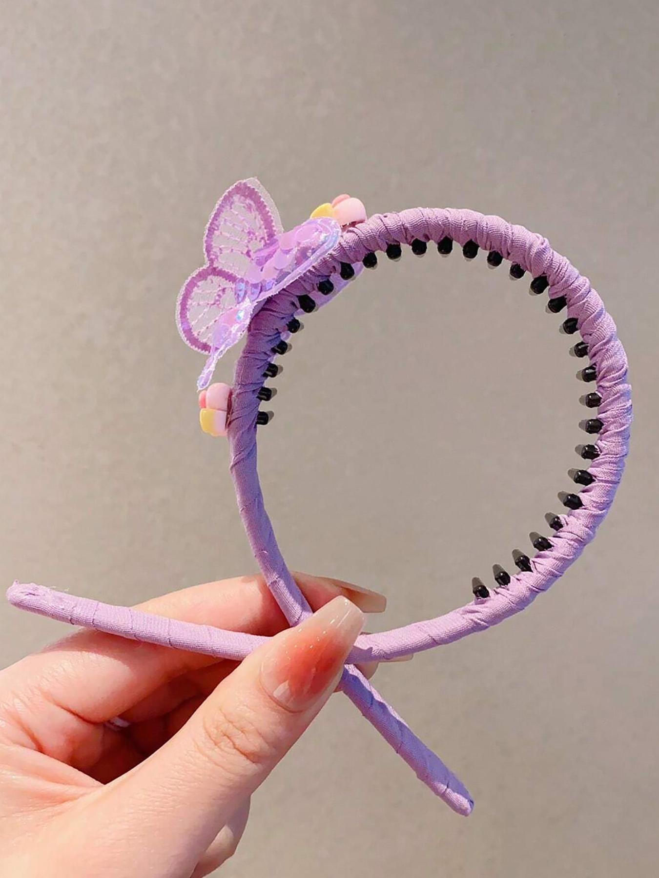 Cute Butterfly & Flower & Heart Design Hair Hoop, Colorful Sequin Decor Hair Hoop, Non-slip Headbands, Fashion Hair Accessories for Girls & Women, Unique Gifts for Women, Abs Material