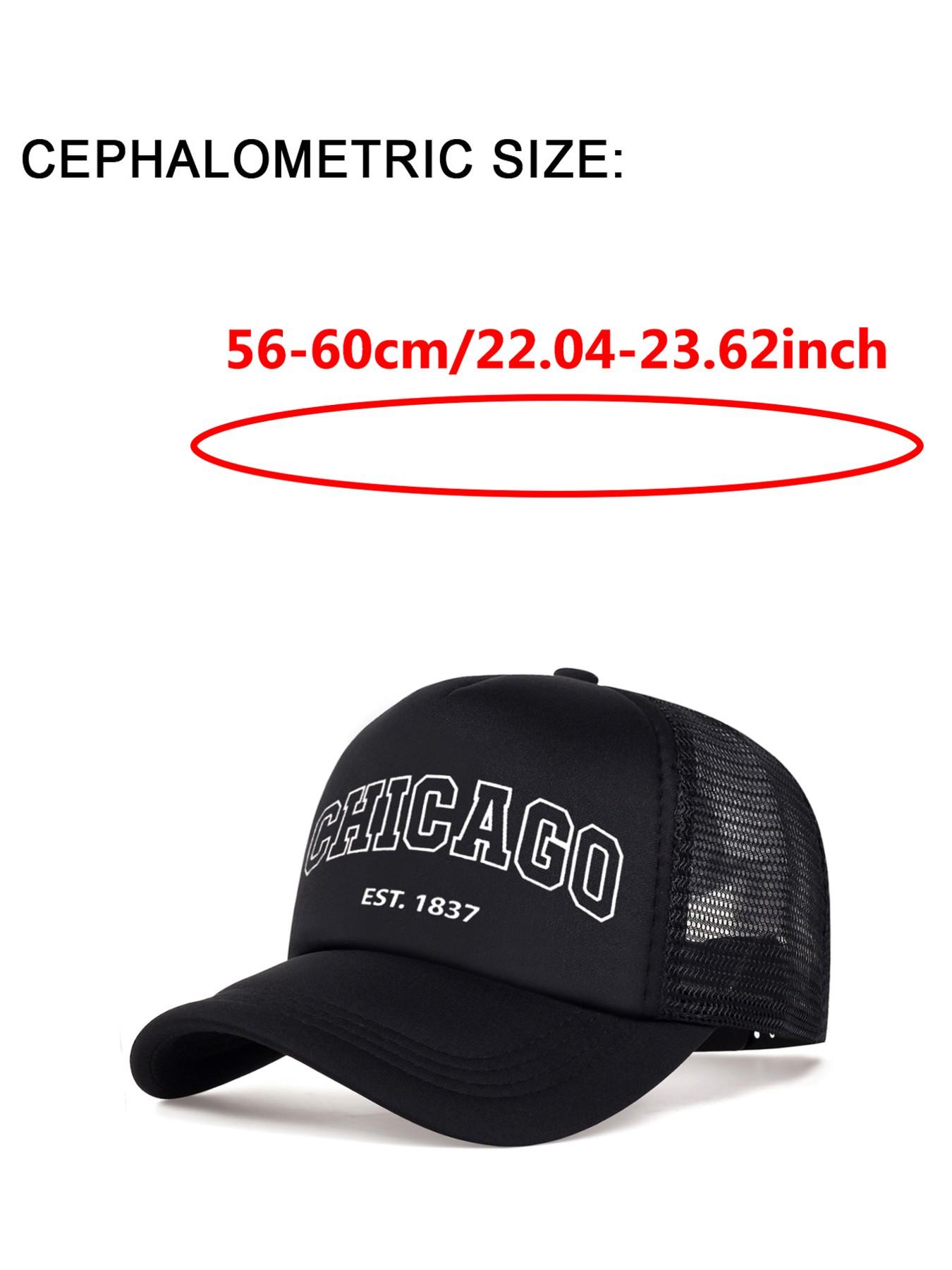 2026 New Simple Fashion Breathable Mesh Hat CHICAGO1837 Printed Baseball Hat Street Personalized Creative Hip Hop Hat Outdoor Leisure Sports Sunshade Hat Daily Commuting Decorative Hat Male Female Same Style Skateboarding Hat