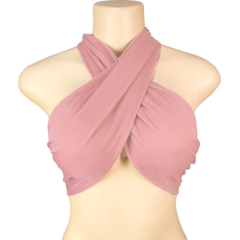 Sexy Tank Top Cross Bandage Backless Sleeveless Halter Crop Tops Women Bare Midriff Camisole Female Tube Top Cropped Vest