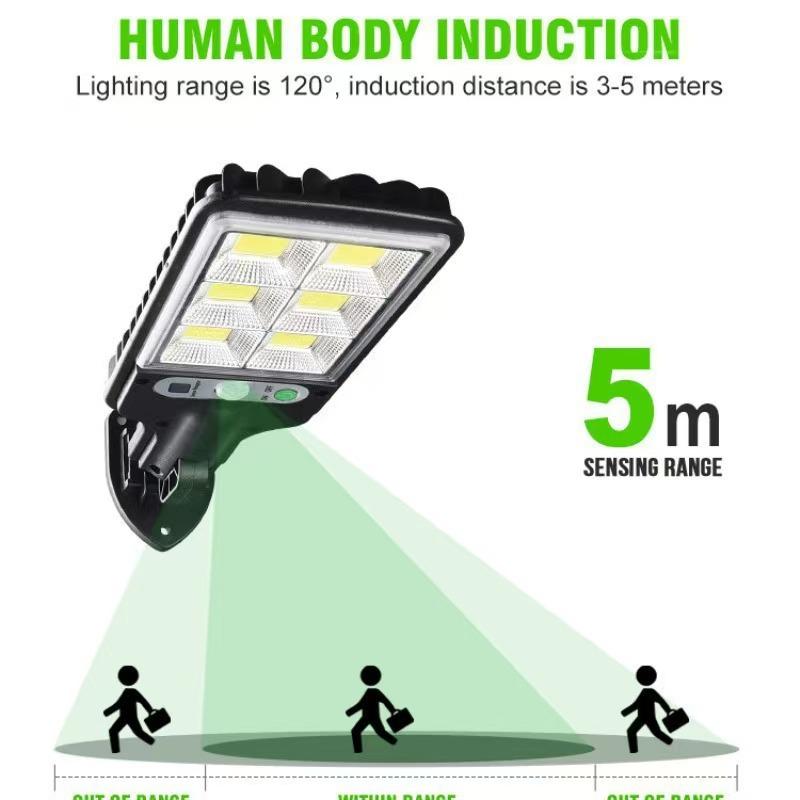 Solar-powered lighting outdoor garden lamp, motion-sensing road lamp, household integrated wall lamp, rechargeable lamp, street lamp