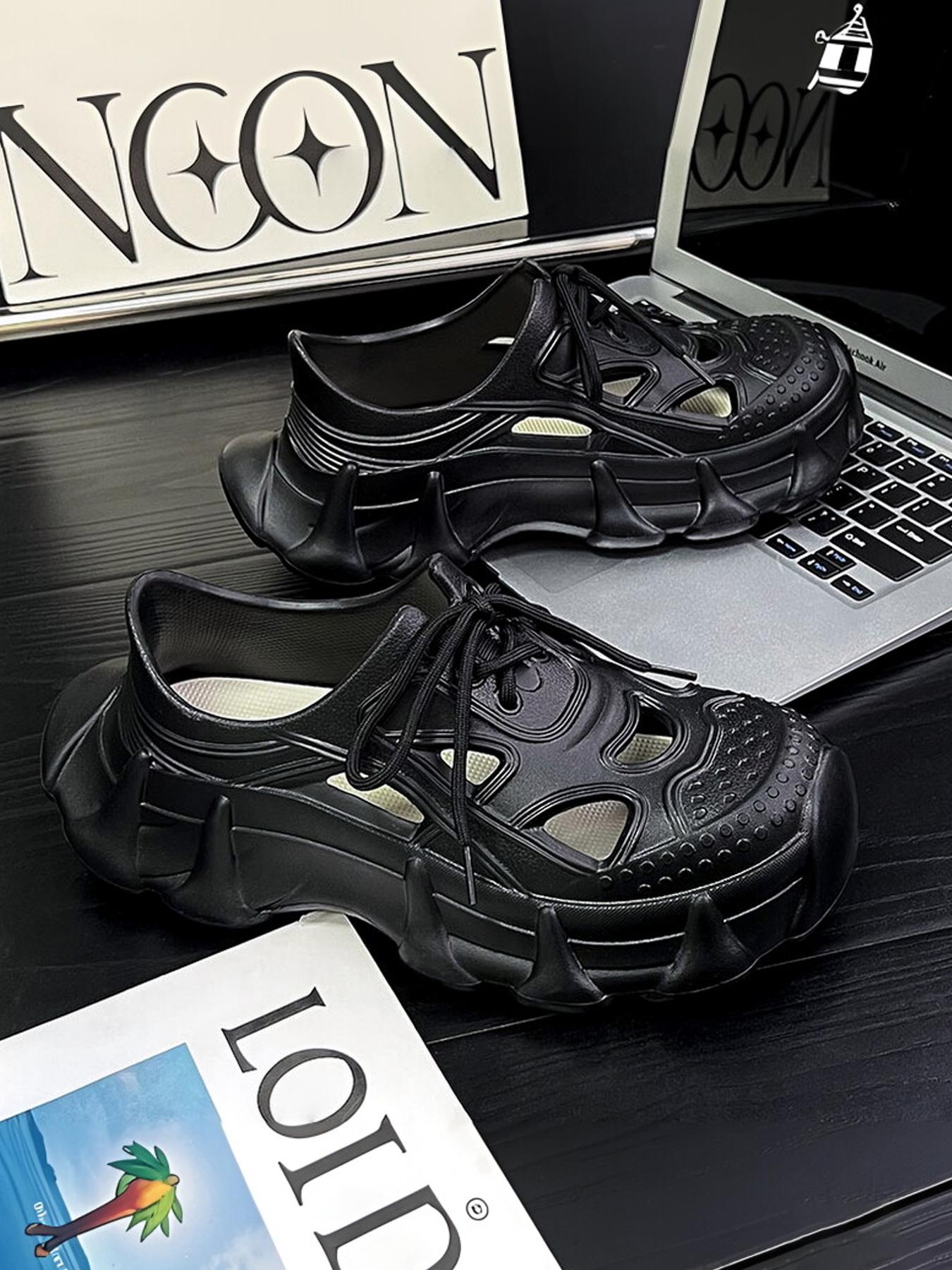 Men's Classic Breathable Perforated Slip-On Sandals Lightweight EVA Non-Slip Beach Slippers Waterproof Outdoor Garden Shoes Comfortable Casual Footwear for Summer Driving Walking & Daily Use