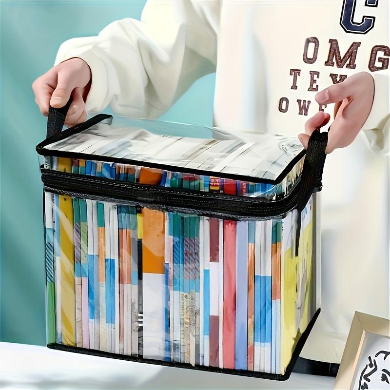 Transparent PVC Storage Bag – Large Capacity Handbag Organizer, Suitable for Clothes, Books, Dormitory Storage, Toys, Etc – Durable Black Decorative Multi-Functional Organizer with Handle