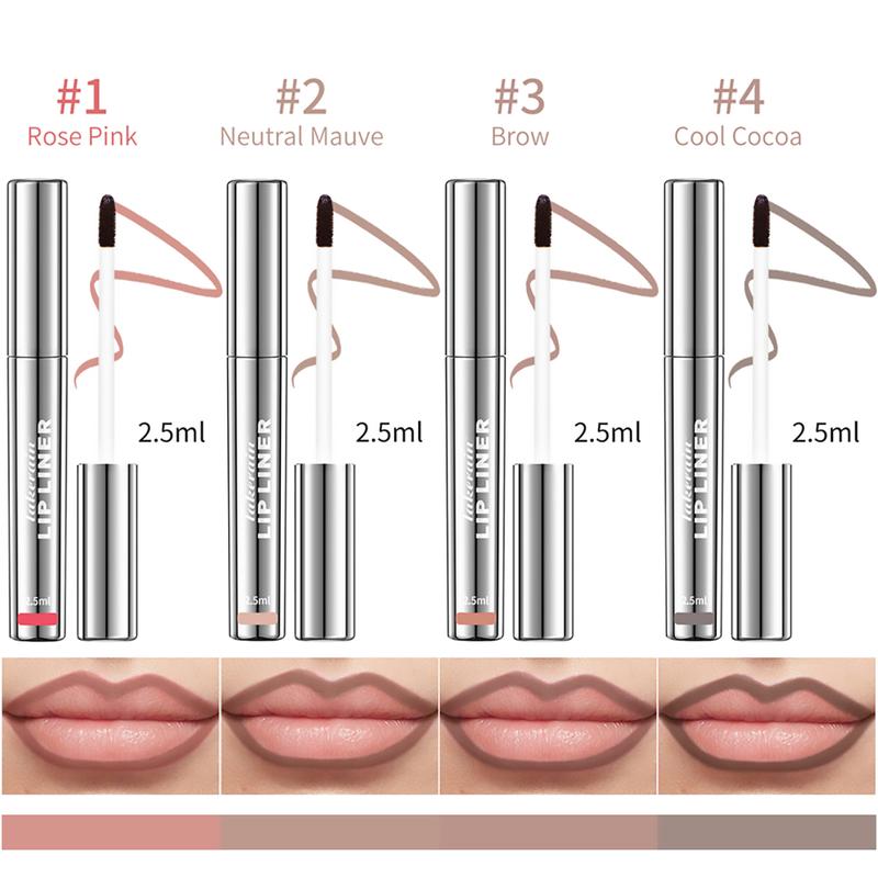 Peel Off Matte Lip Liner, 4 Counts/set Long Lasting Peel Off Lip Stain, Semi-permanent Matte Lip Stick,Women's Gifts，Mother's Day Gift