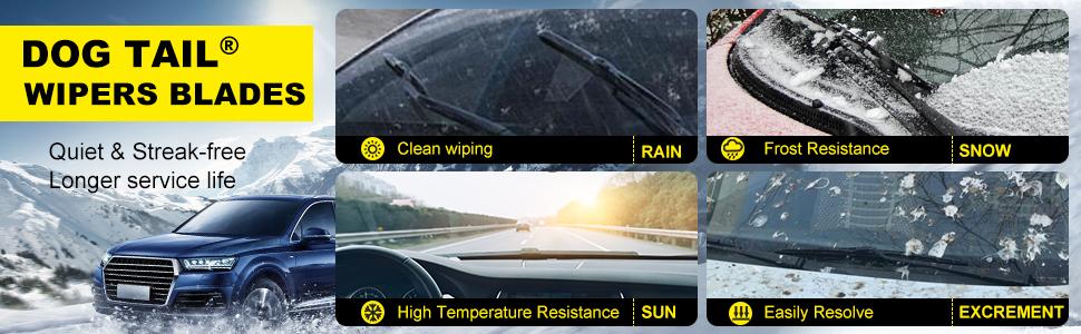 OEM Quality DOG TAIL Wiper Blade for Toyota Honda Nissan Hyundai– Premium U-Hook Compatible, Durable & Easy Installation, Fits Multiple Toyota Models up car