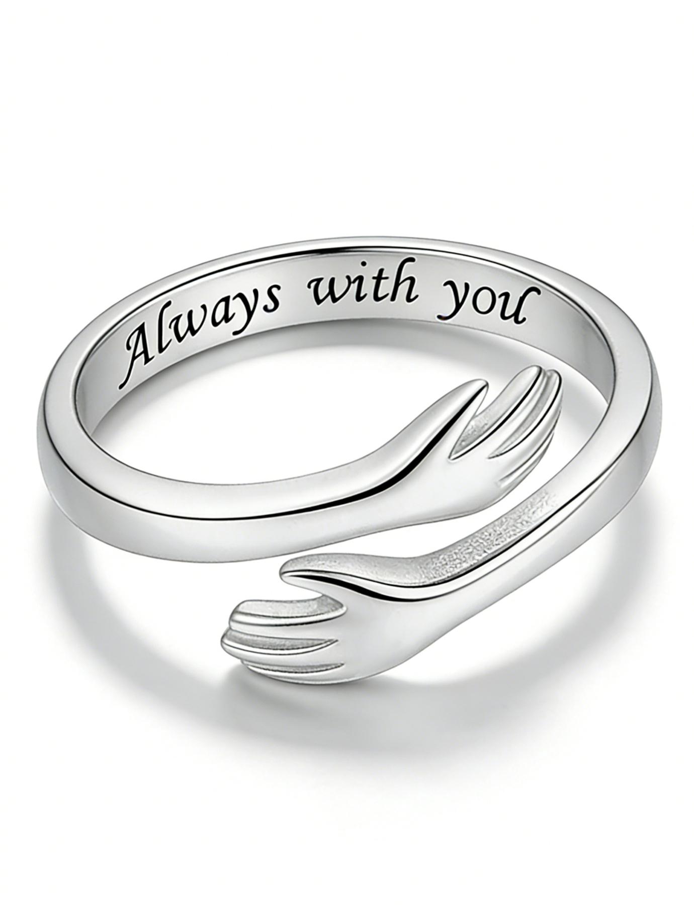 Granddaughter Hug Ring, Hopeful Adjustable Copper Band, Elegant Daily Wear Jewelry, Perfect Gift for Birthdays & Graduations