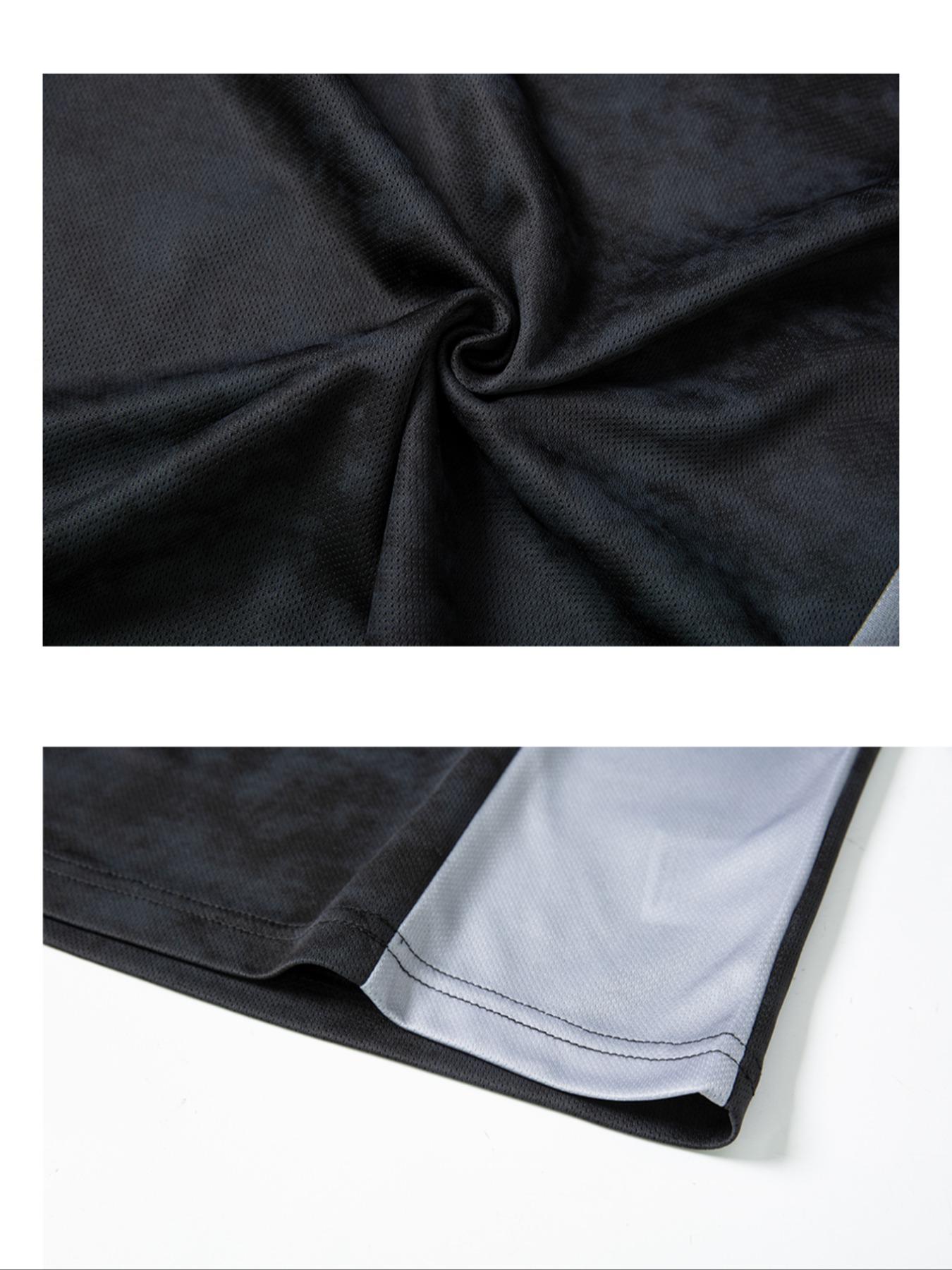 Men's Casual Gradient Patchwork Round Neck T-Shirt, Gym Tee, Breathable Comfort, Summer Gym Workout Quick Dry Short Sleeve, Daily Wear and Vacation