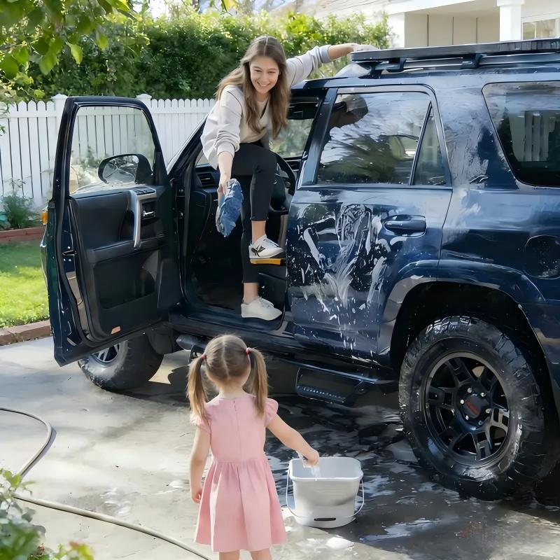 Foldable Suv Roof Step Board with Angle Adjustment, Main Lock Hook, Anti-Damage Pad, Suitable for Cars, Trucks, Vans, Glass Breaker