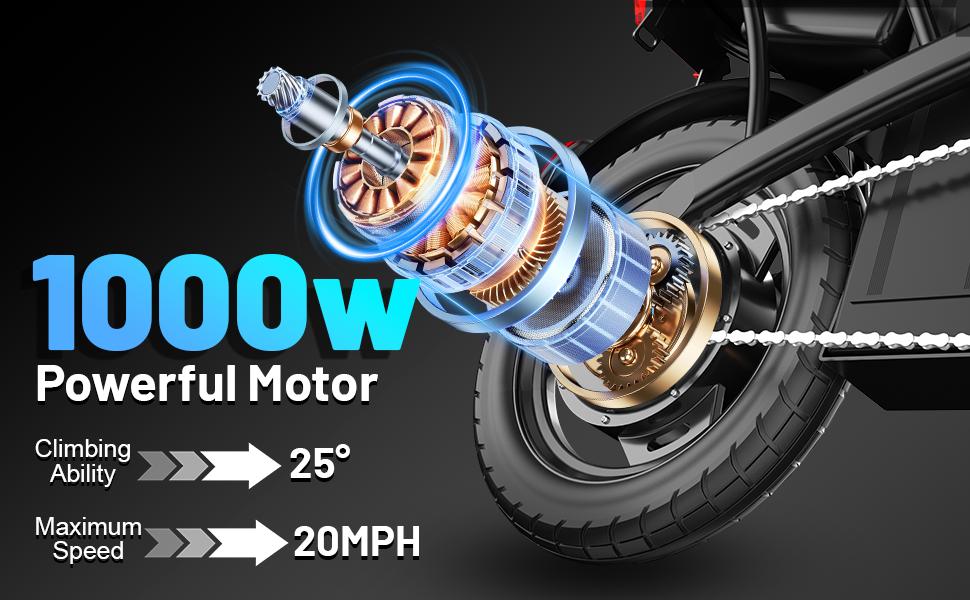 ASKMY E14 Folding Electric Bike 1000W Peak Motor, Up to 45 Miles Range | 14" Tubeless Tires, Dual Disc Brakes | UL Certified, Puncture-Tested Battery, 12-Month Warranty, Lightweight Design ，，5